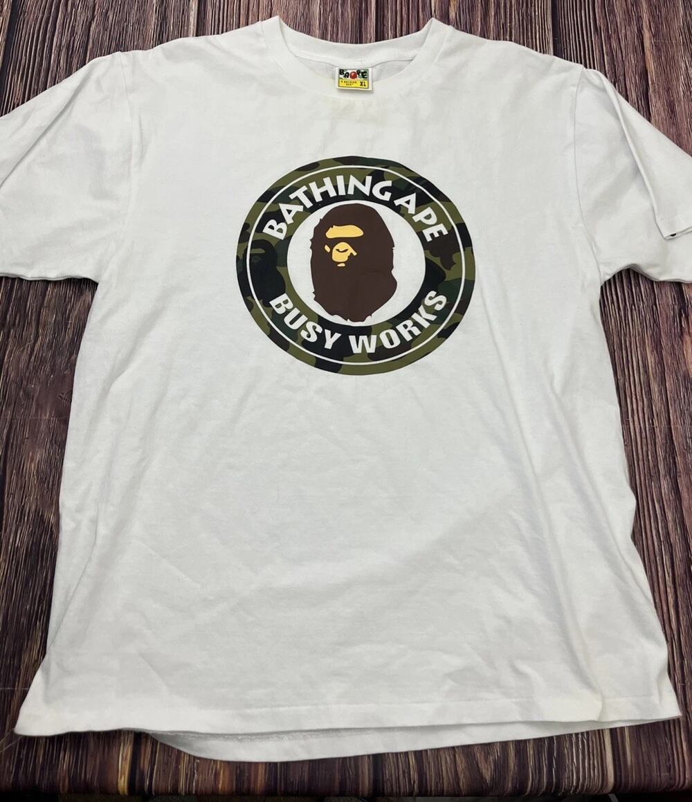 Bathing Ape Busy Works White T-shirt Mens Size XL *read*